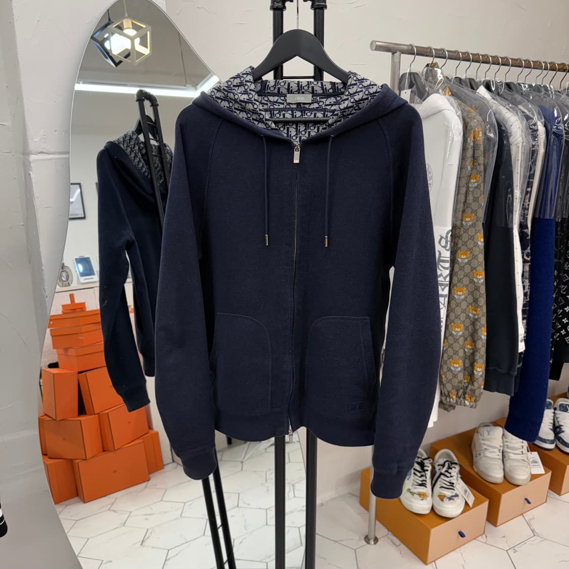 [L] 디올 오블리크 캐시미어 후드집업 상품이미지1