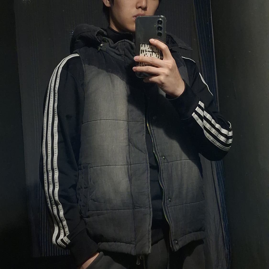 모디파이드 JP 피그먼트 그레이 워싱 스트릿 패디드 패딩조끼 패딩베스트 상품이미지3