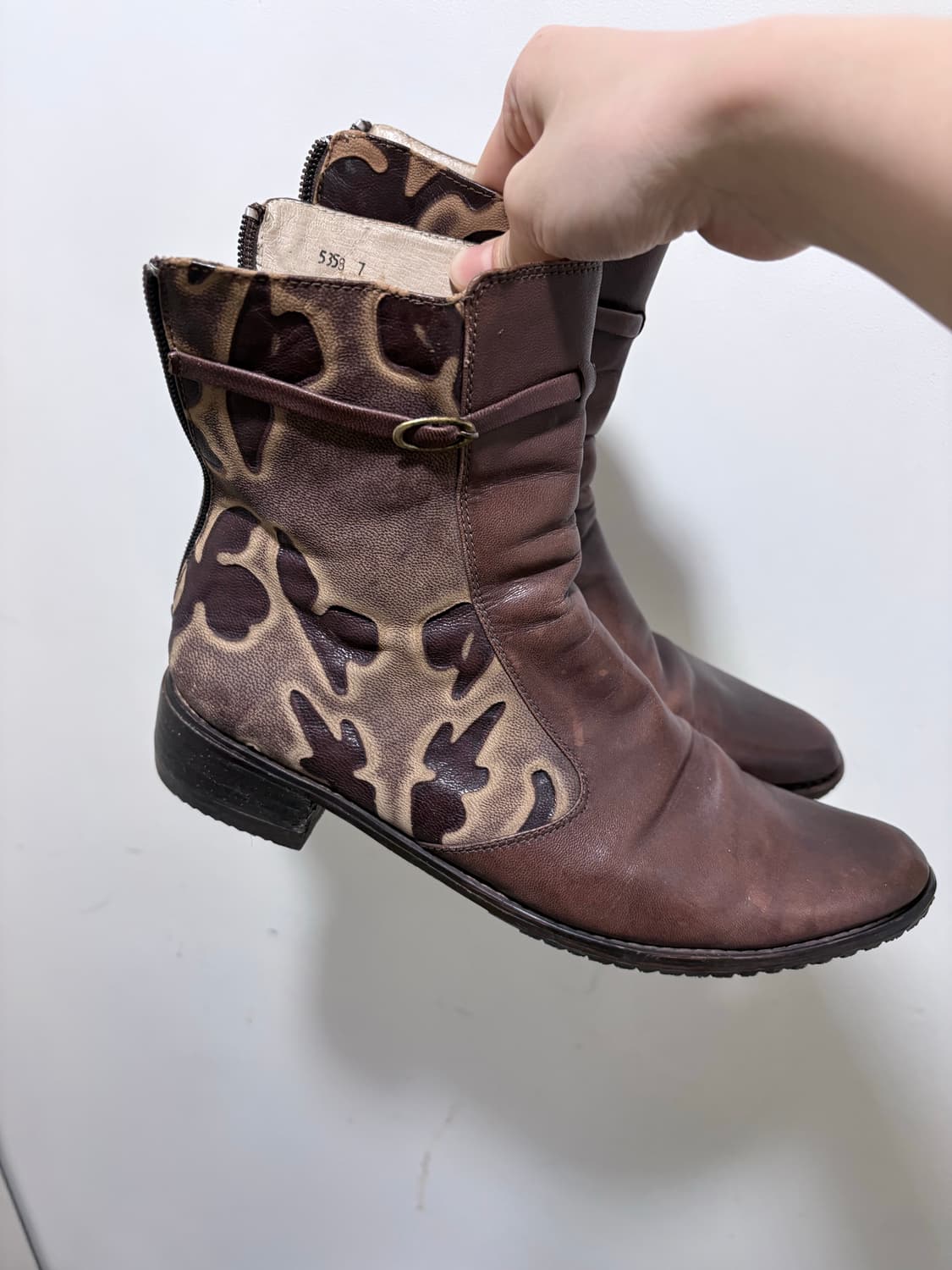 카모 레더 빈티지 앵클 부츠 상품이미지3
