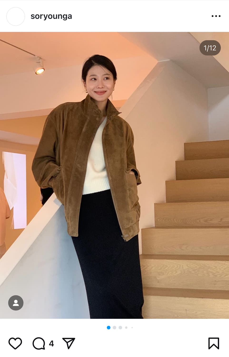 모노하 스웨이드 하이넥 점퍼 상품이미지3