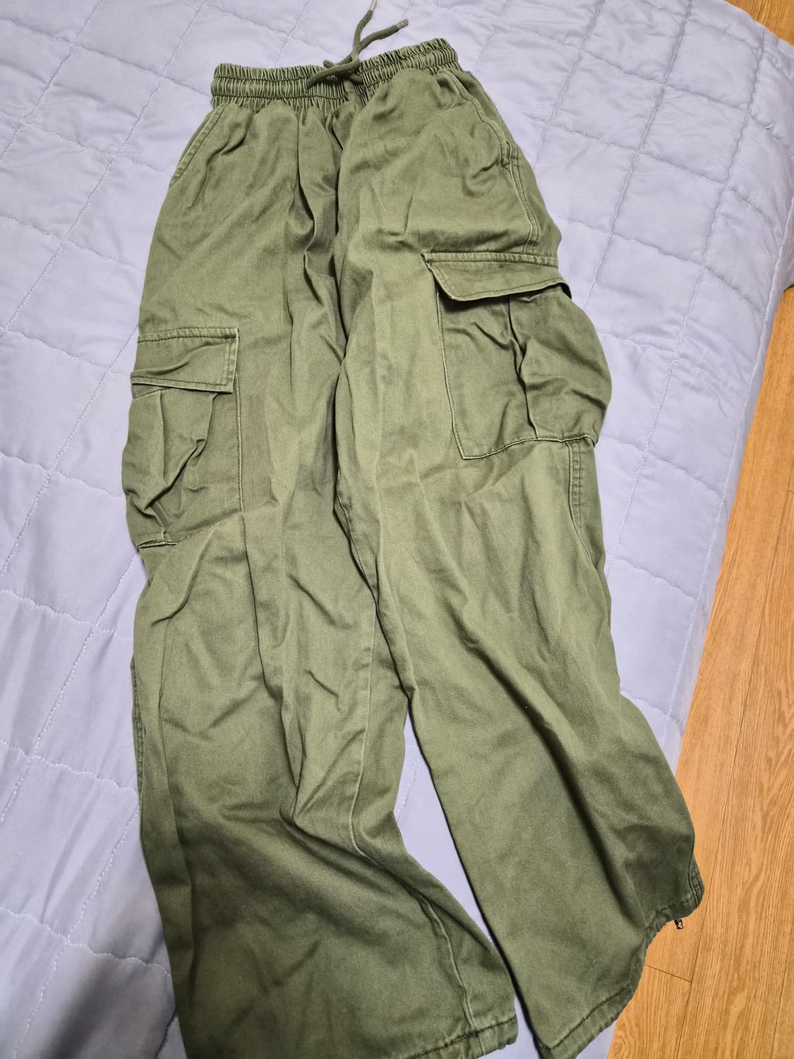 카키색 카고 조거 팬츠 허리밴딩 29size 상품이미지1