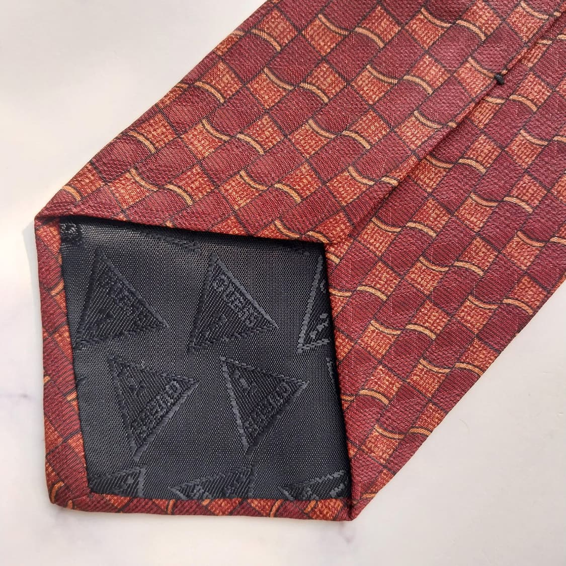 게스 실크 브라운 패턴 넥타이 10.1cm A+등급 K2284
 상품이미지6