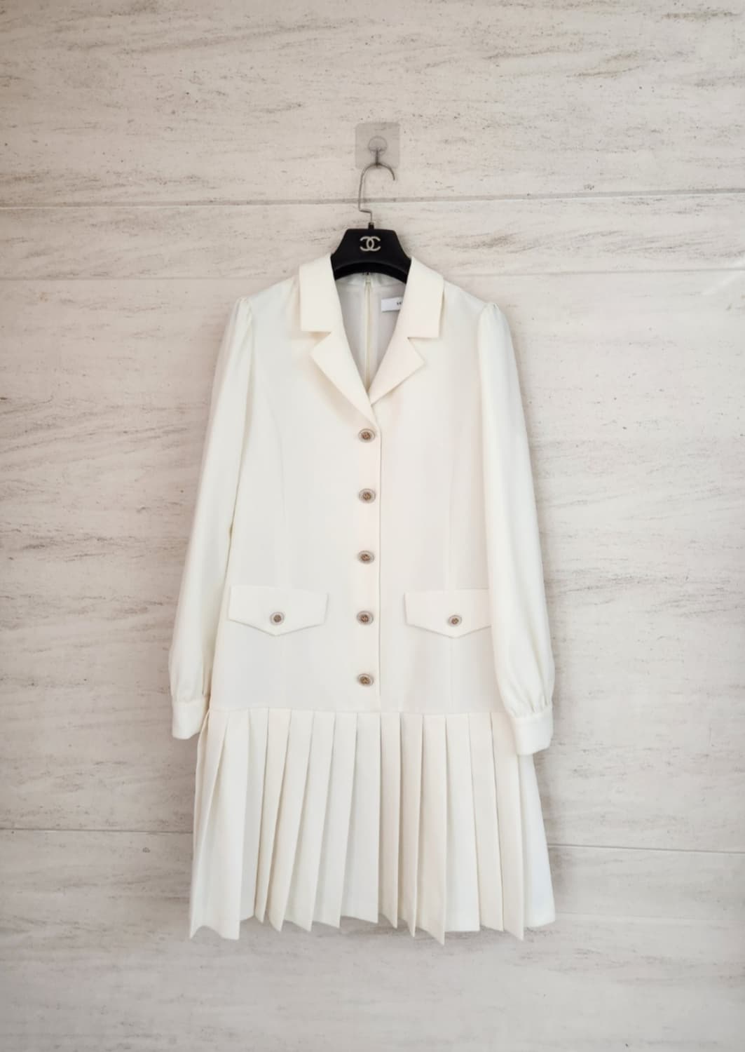 샤틴 밑단플리츠 원피스 66사이즈 상품이미지7