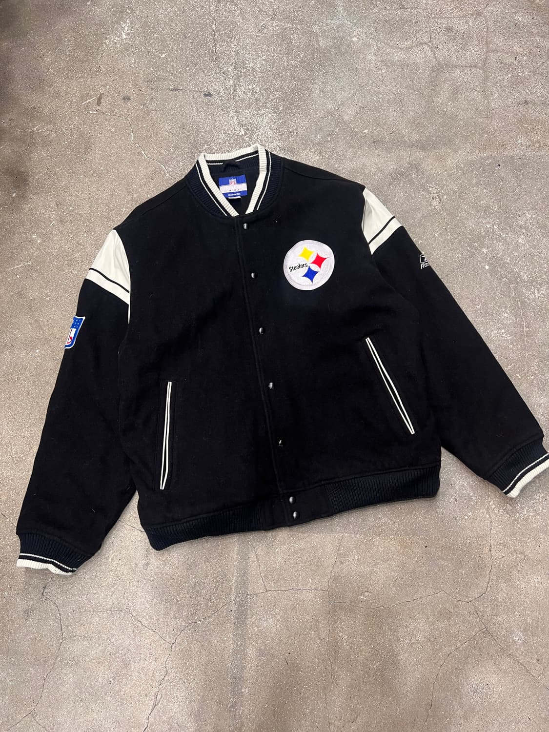 리복 NFL 피츠버그 스틸러스 레터맨 울 바시티 자켓 상품이미지1