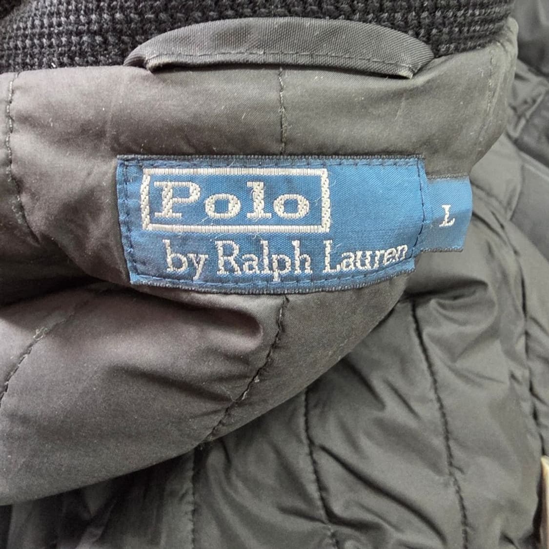 폴로 랄프로렌 블랙 퀼팅 필드 자켓 양가죽 디테일 L 상품이미지8