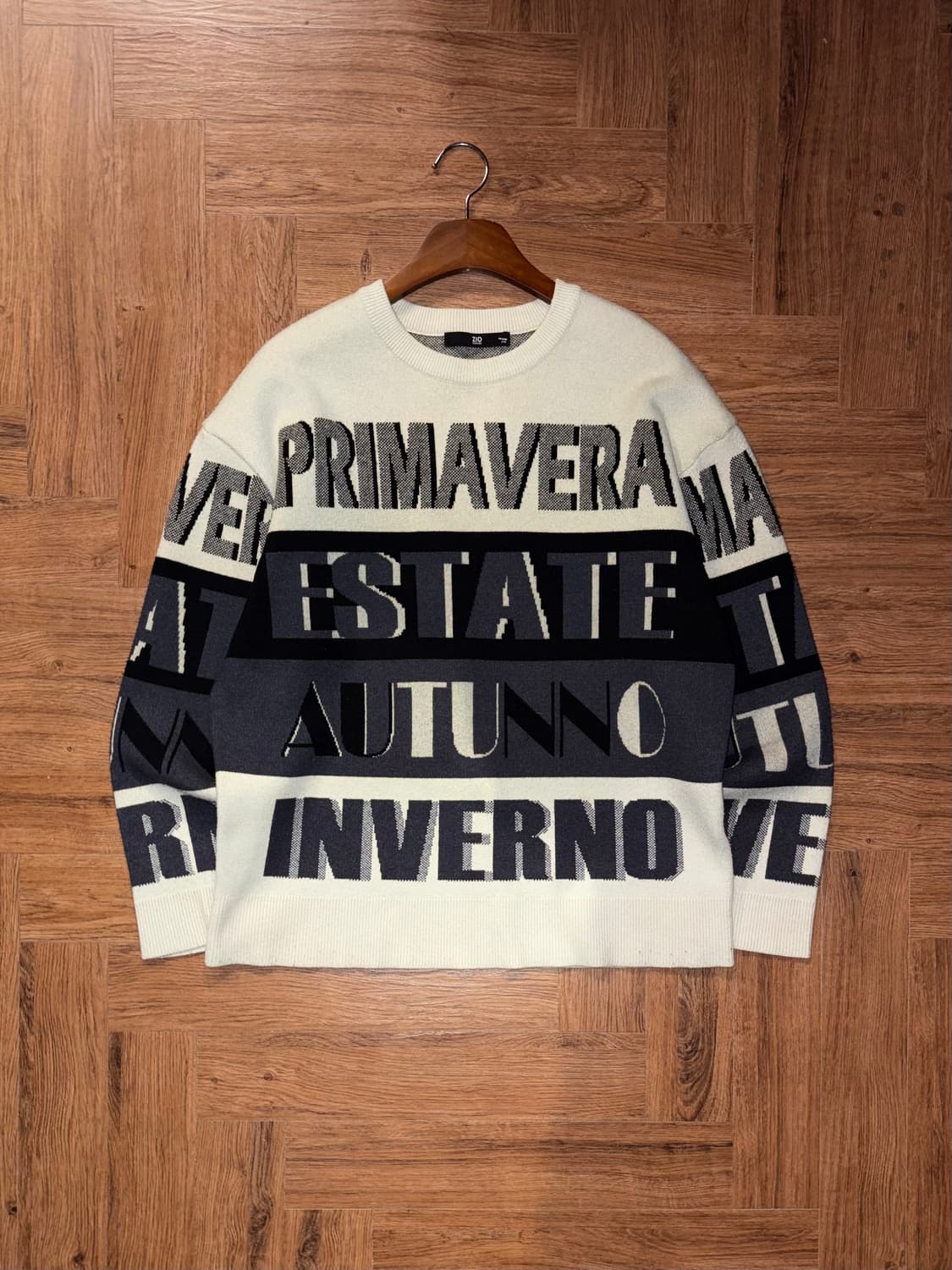 지오송지오 스펠아웃 배색 니트 상품이미지6