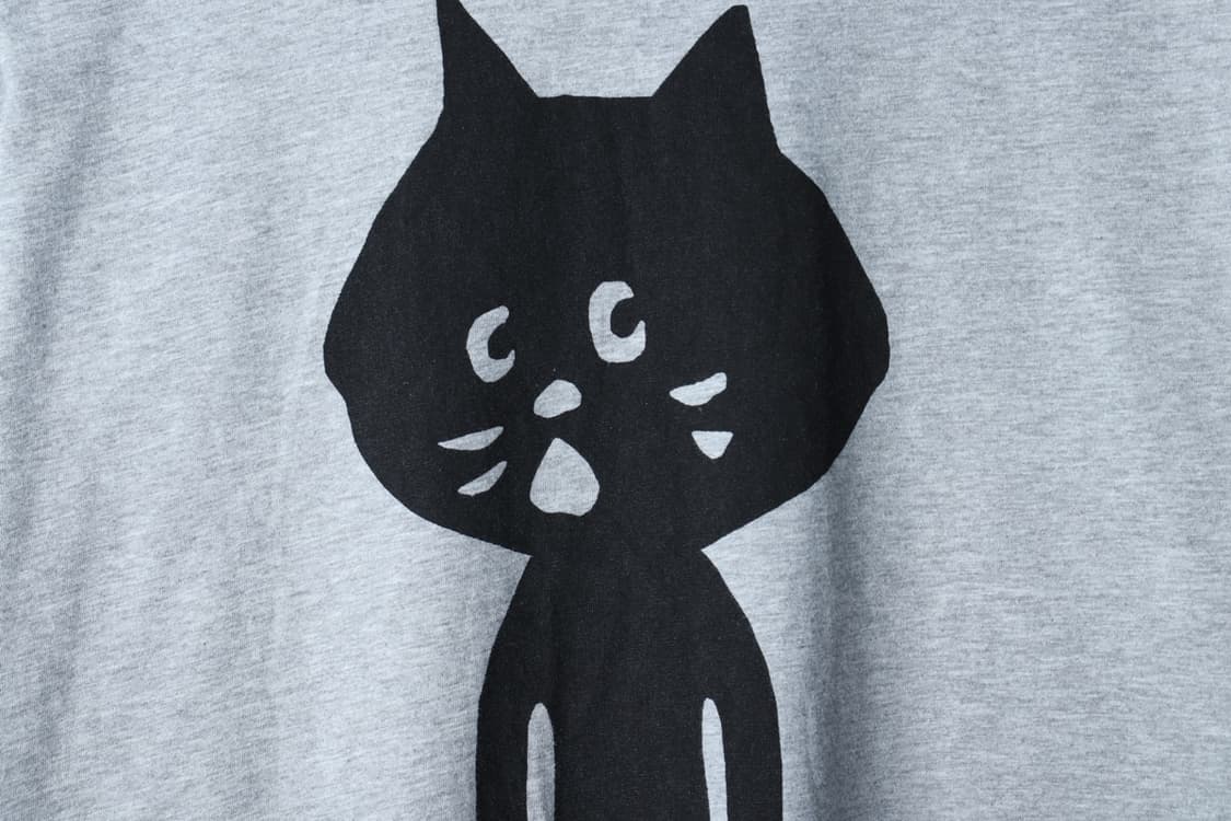 W(F) 네넷냐 반팔 티셔츠 빅로고 고양이 그레이 키치 희귀-H31723 상품이미지5