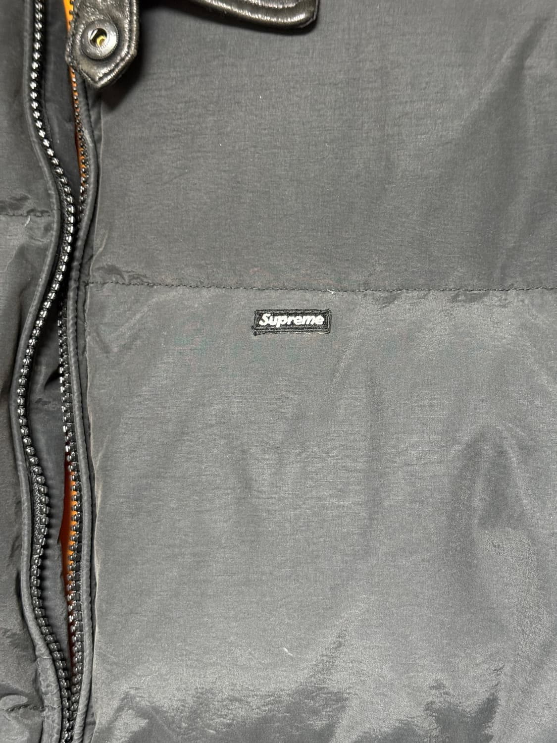 슈프림 레더 카라 푸퍼 자켓 M 상품이미지3