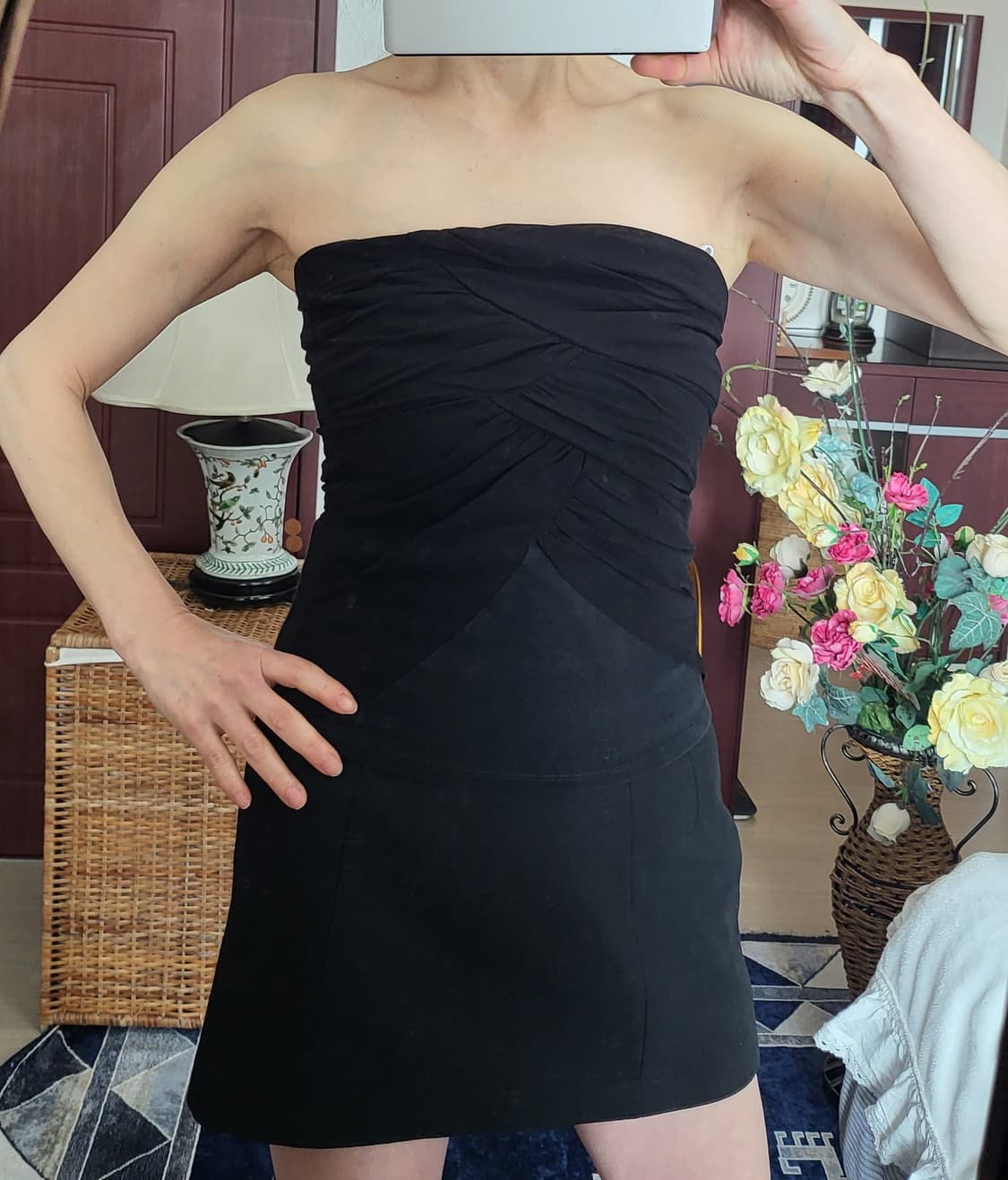 프랑스 수입 모르간 쉬폰 모달 탑 블랙 상품이미지3