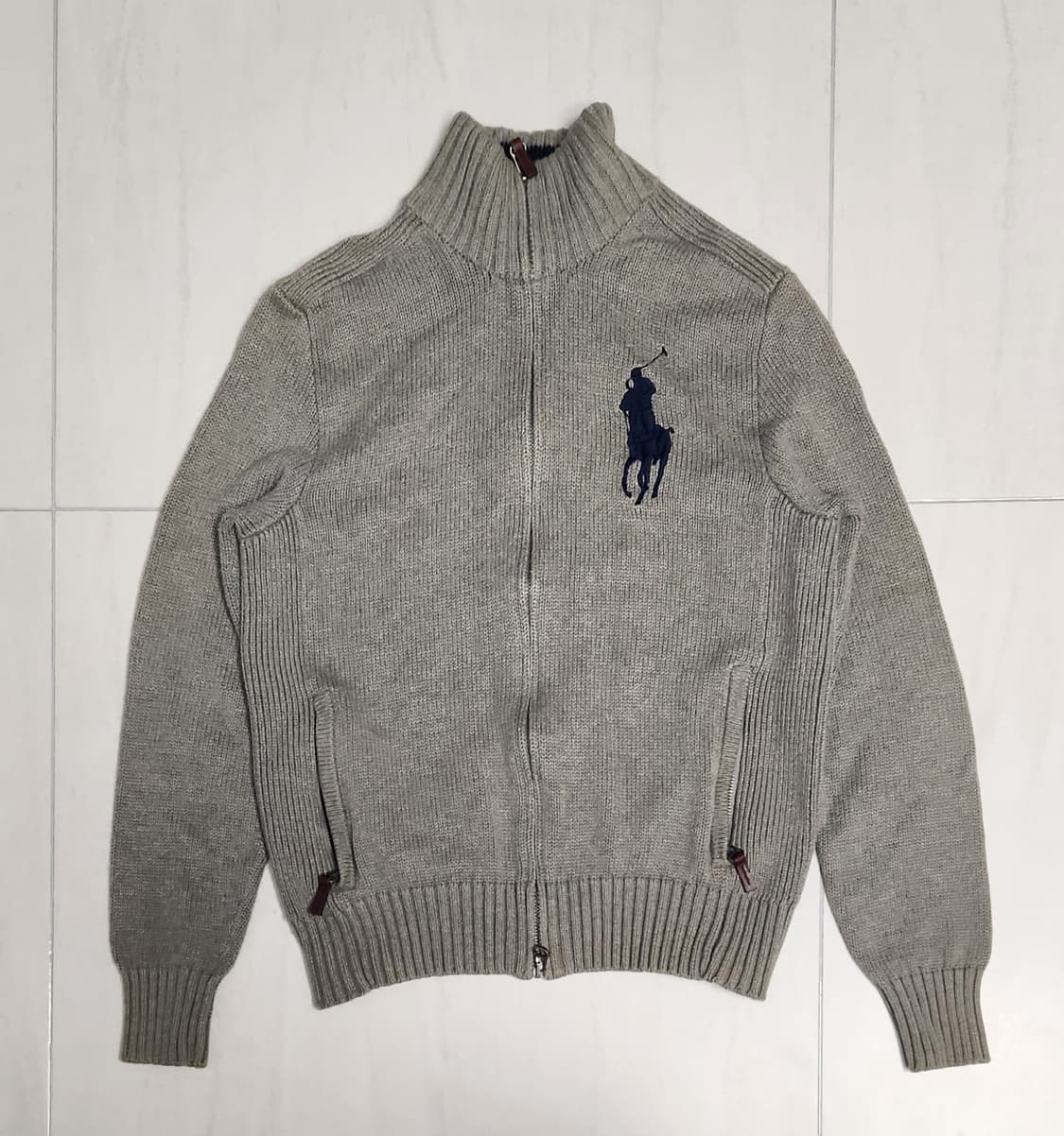 폴로 빅포니 네이비 니트집업 M 상품이미지1