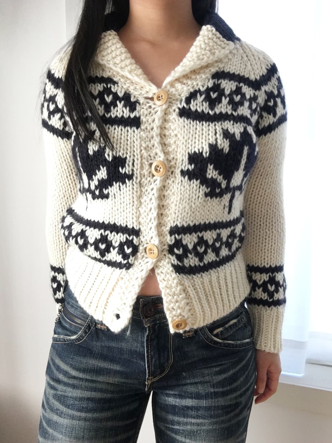 Cowichan-style knit cardigan 코위찬 가디건 상품이미지1