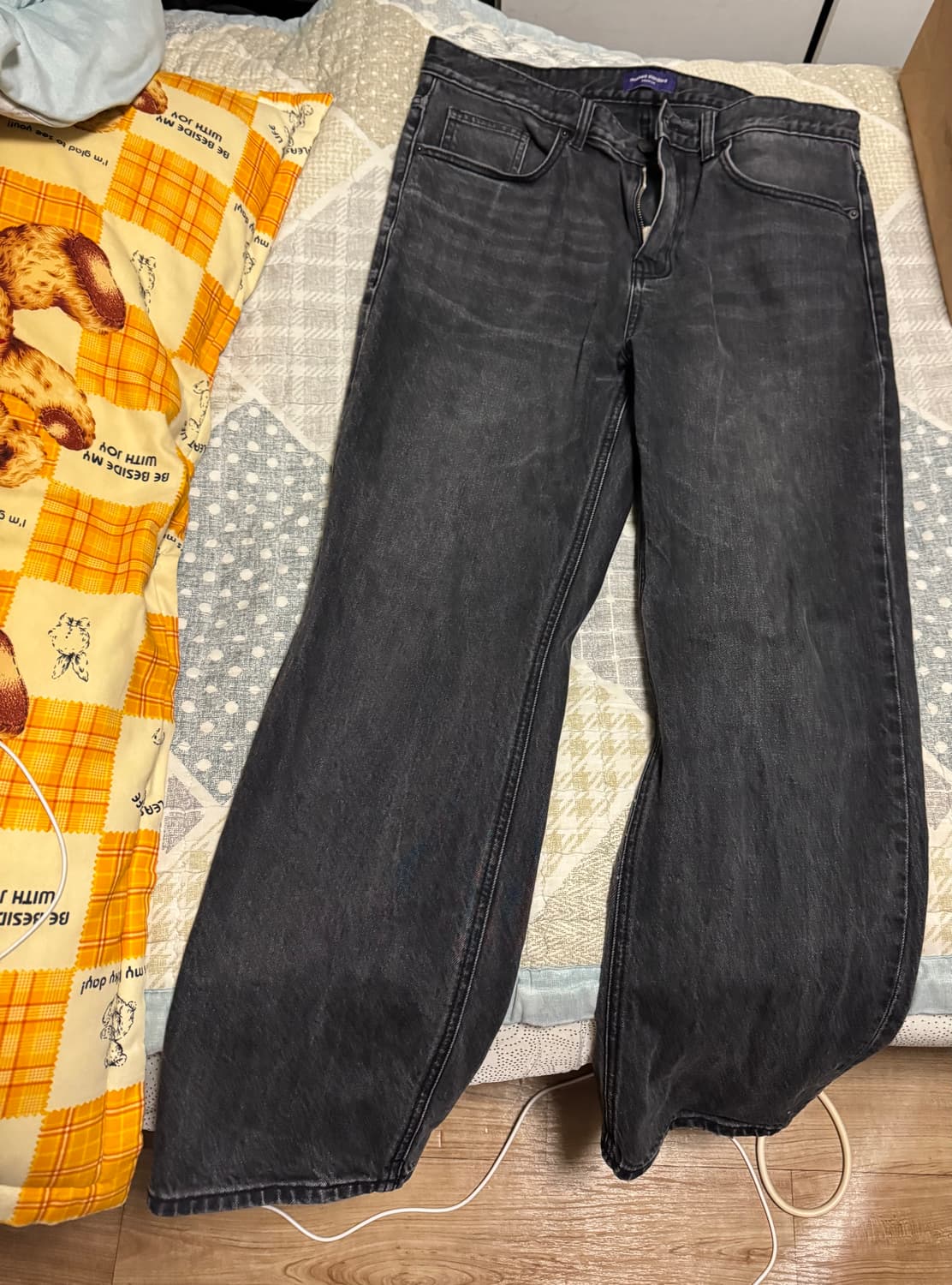 [34] 무신사 스탠다드 calik 스트레이트 데님 팬츠 (워시드 블랙) 상품이미지6