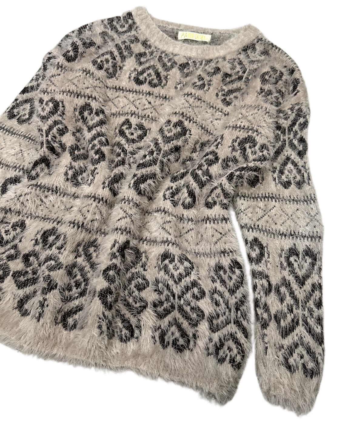 PARK GIRL patterned brown hairy knit 상품이미지2