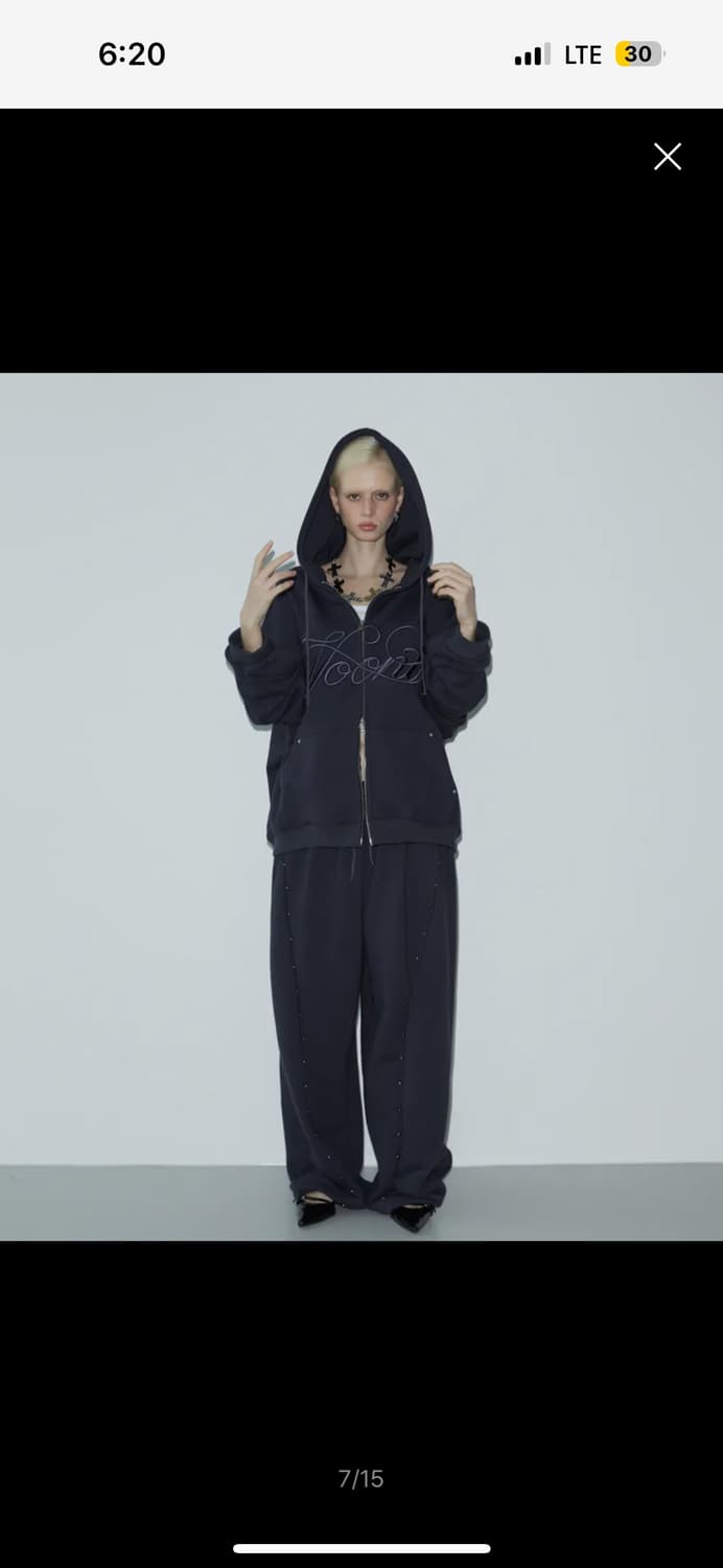 분트 Lettering Embroidery Zip-up (CHARCOAL 상품이미지4