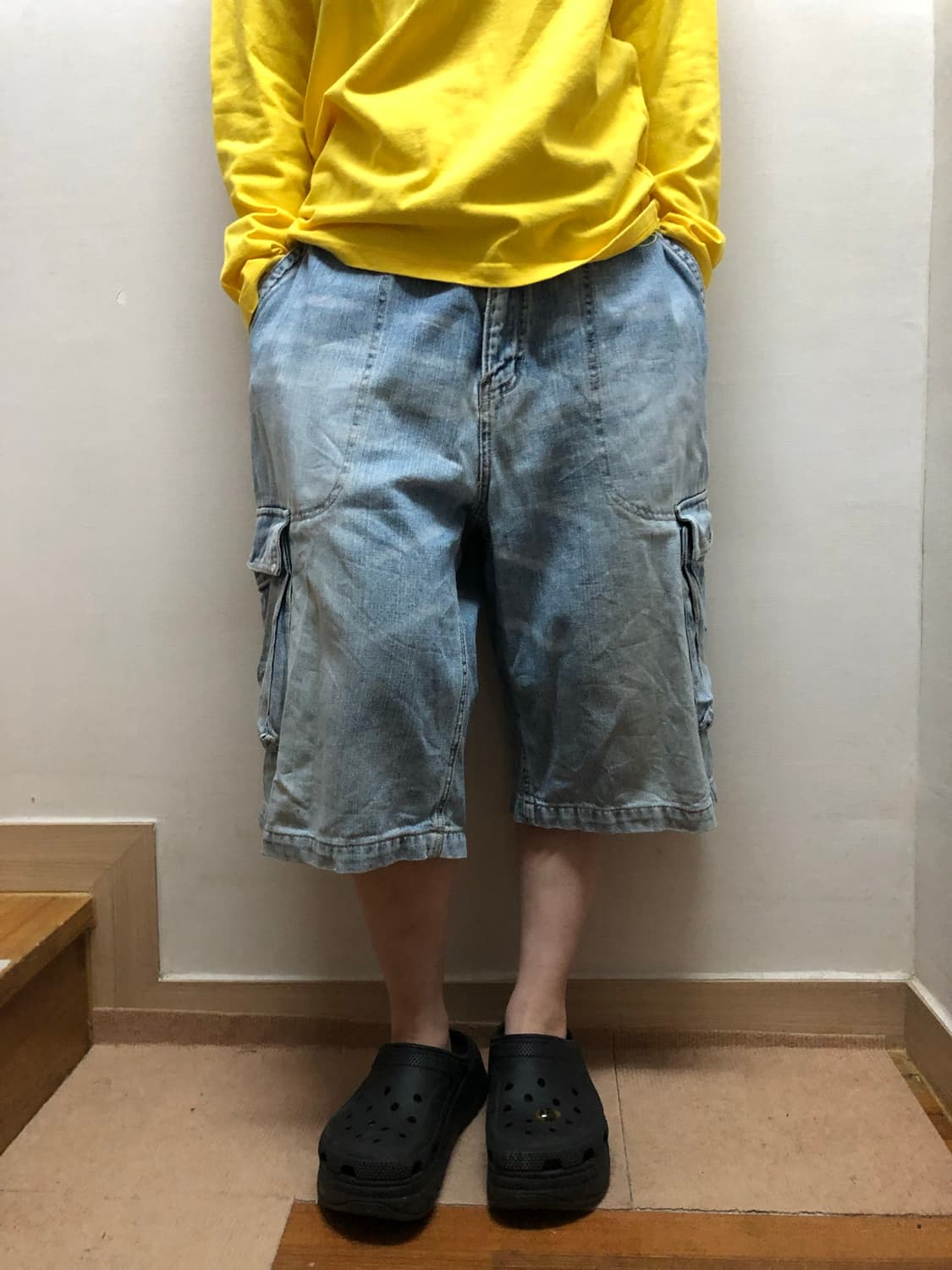 빈티지 데님 카고 버뮤다 팬츠 상품이미지5