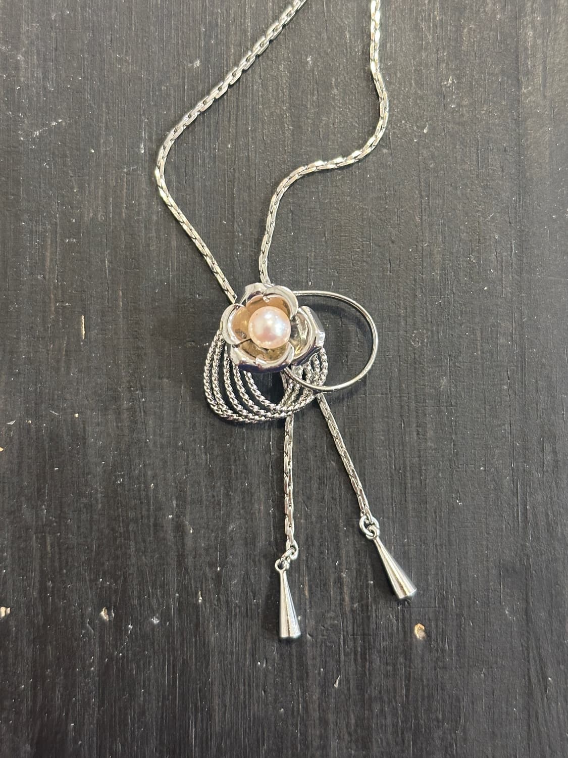 Vintage pearl bolo tie 상품이미지1