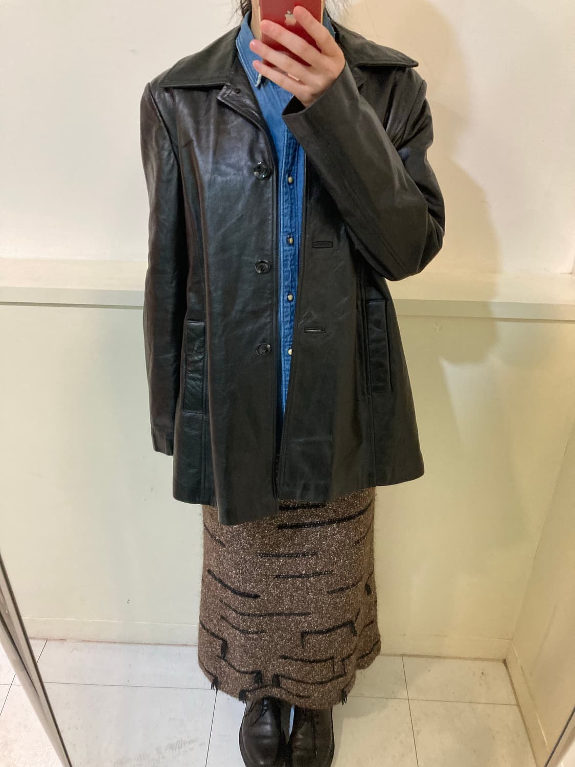 소가죽 싱글버튼 레더 자켓 상품이미지8