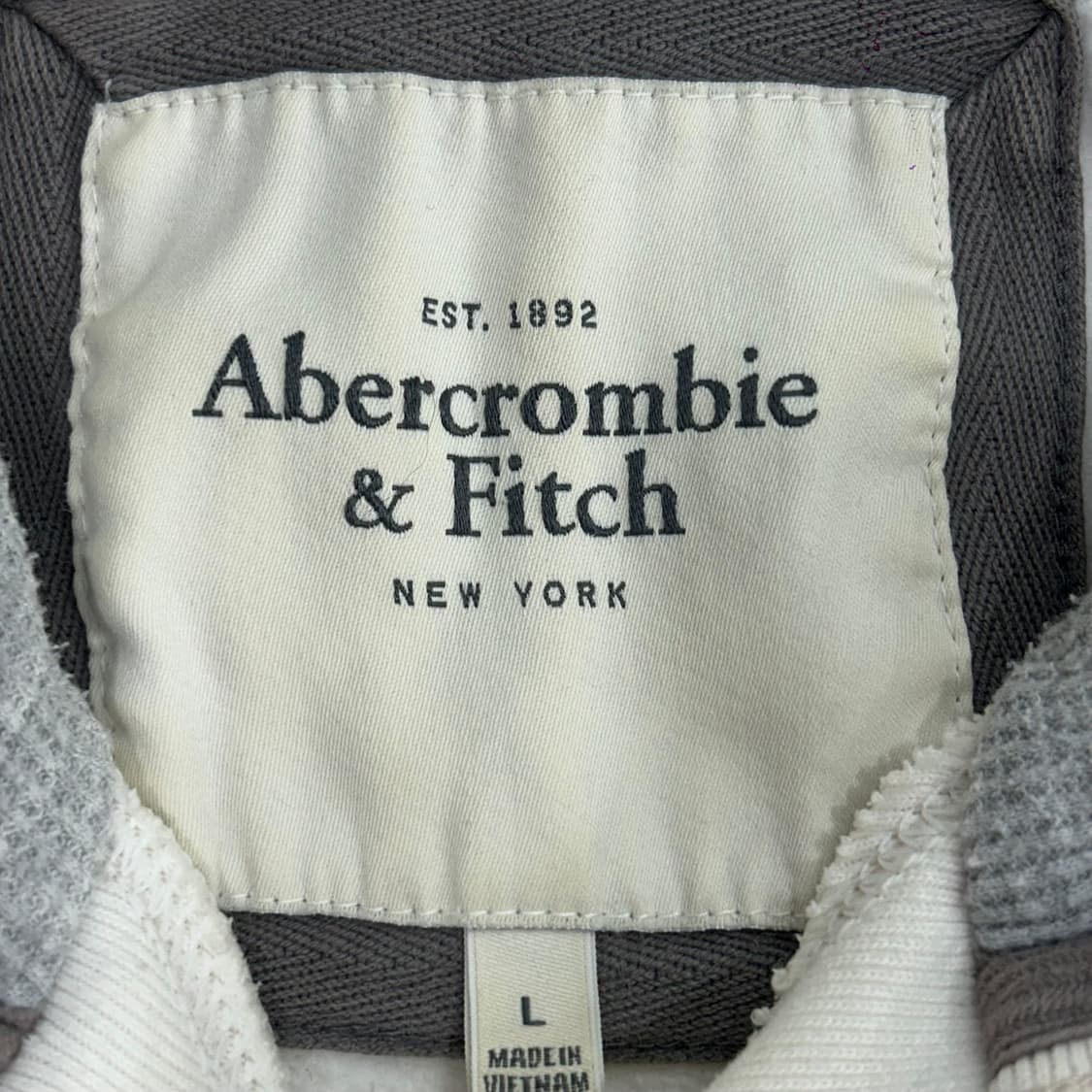 Abercrombie 아베크롬비 크림 아이보리 A&F 뉴욕 자수 후드티 상품이미지6