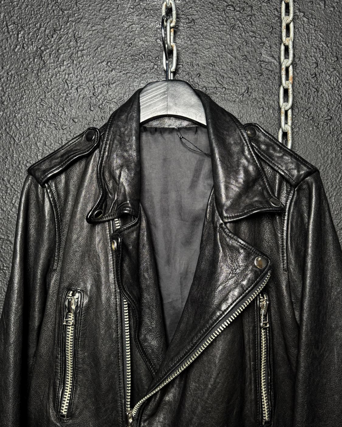Black Leather Rider Jacket 상품이미지2
