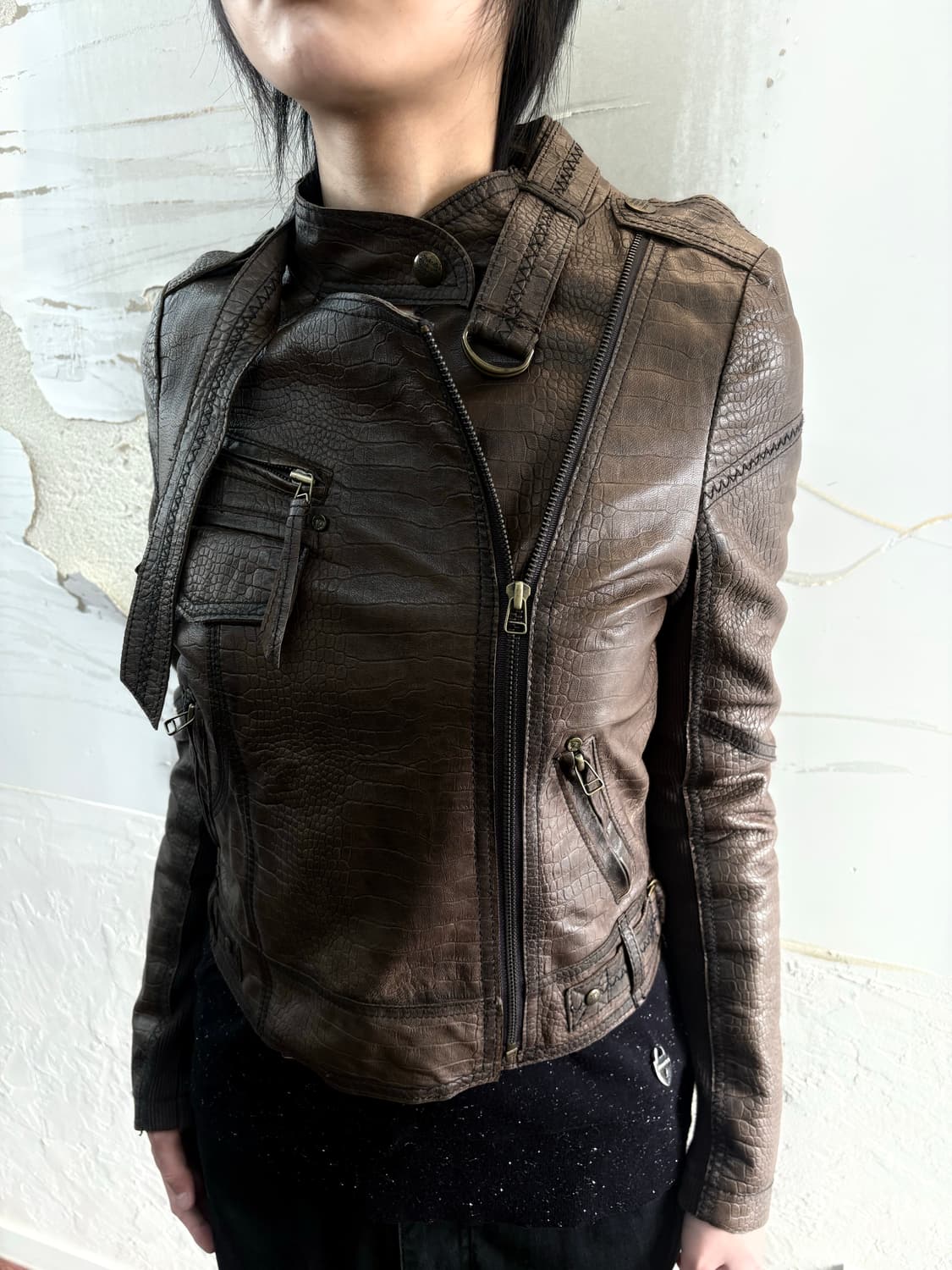 sheepskin brown rider jacket 상품이미지3