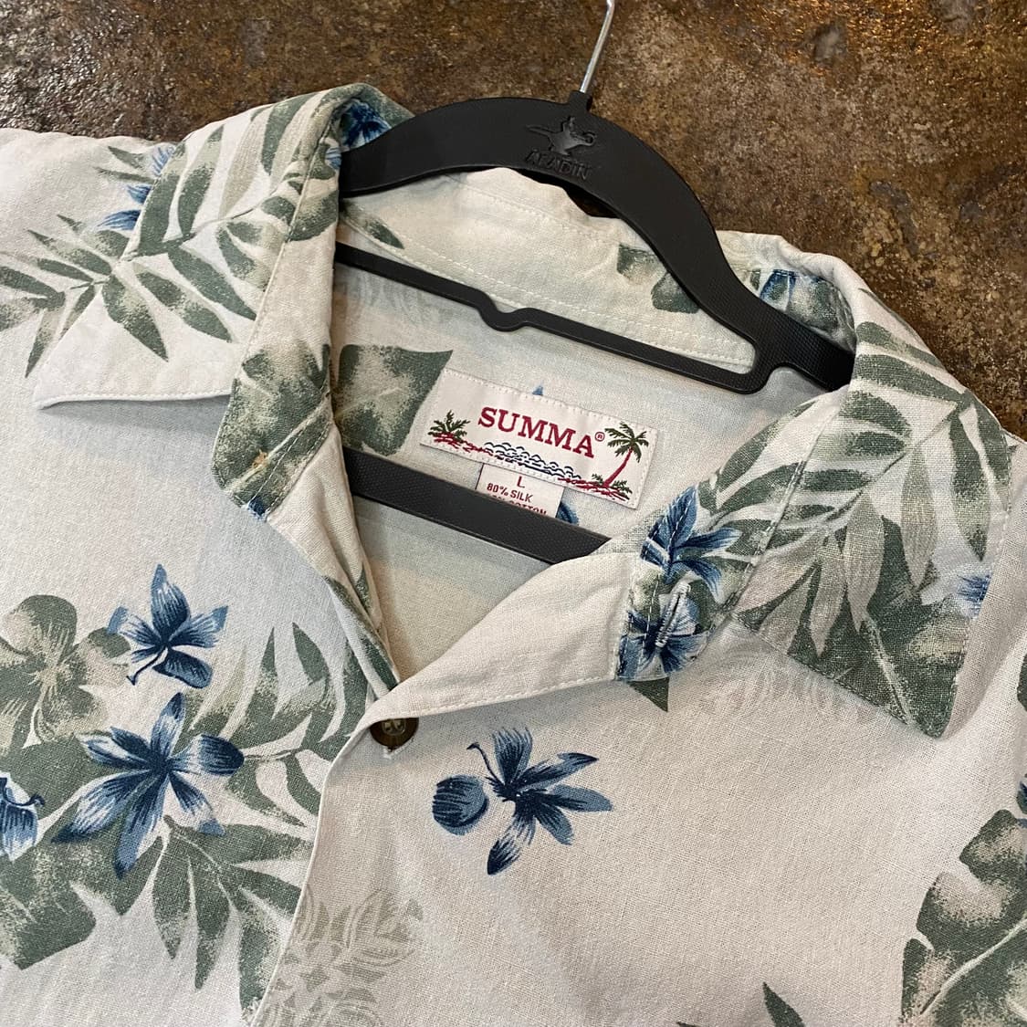 빈티지 플라워 실크 반팔 셔츠 상품이미지2