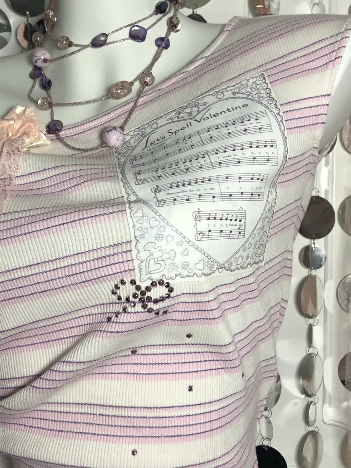 babe pink stripe top 상품이미지3