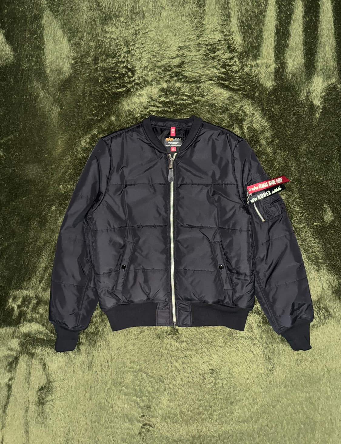[L] 알파인더스트리 퀼티드 MA-1 푸퍼 자켓 블랙 상품이미지1