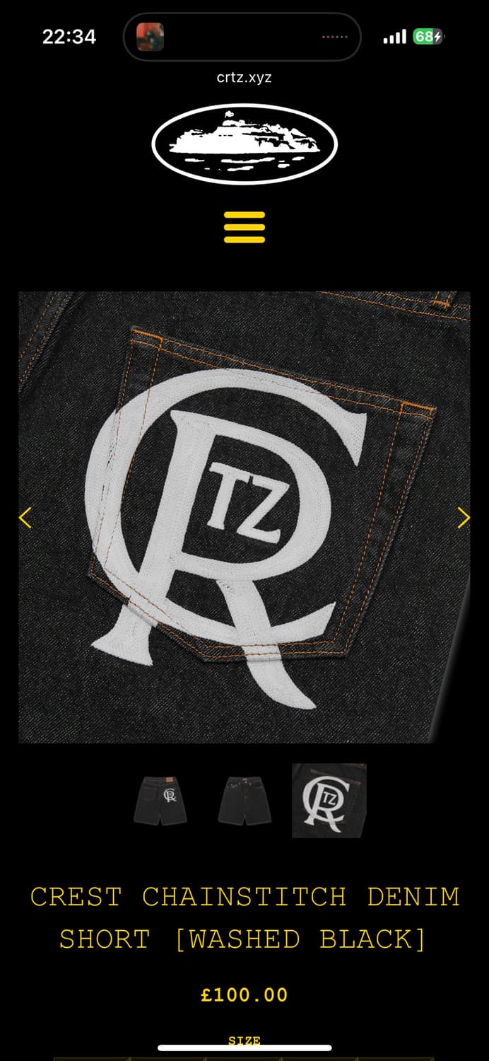 Corteiz Crest Chainstitch Denim Shorts 상품이미지3