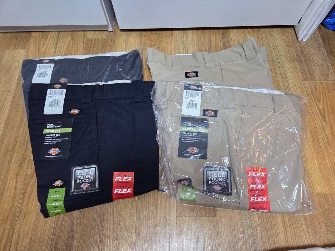 디키즈 596 32×32 미국직구 워크팬츠 새상품 테이퍼드 블랙 BK 상품이미지2