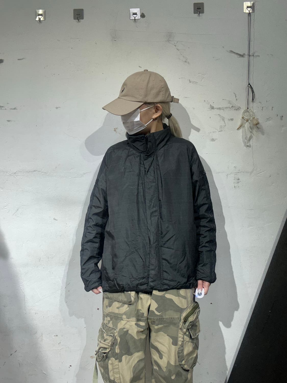 아디다스 차콜 오버핏 블랙 삼선 바람막이 자켓 L 상품이미지2