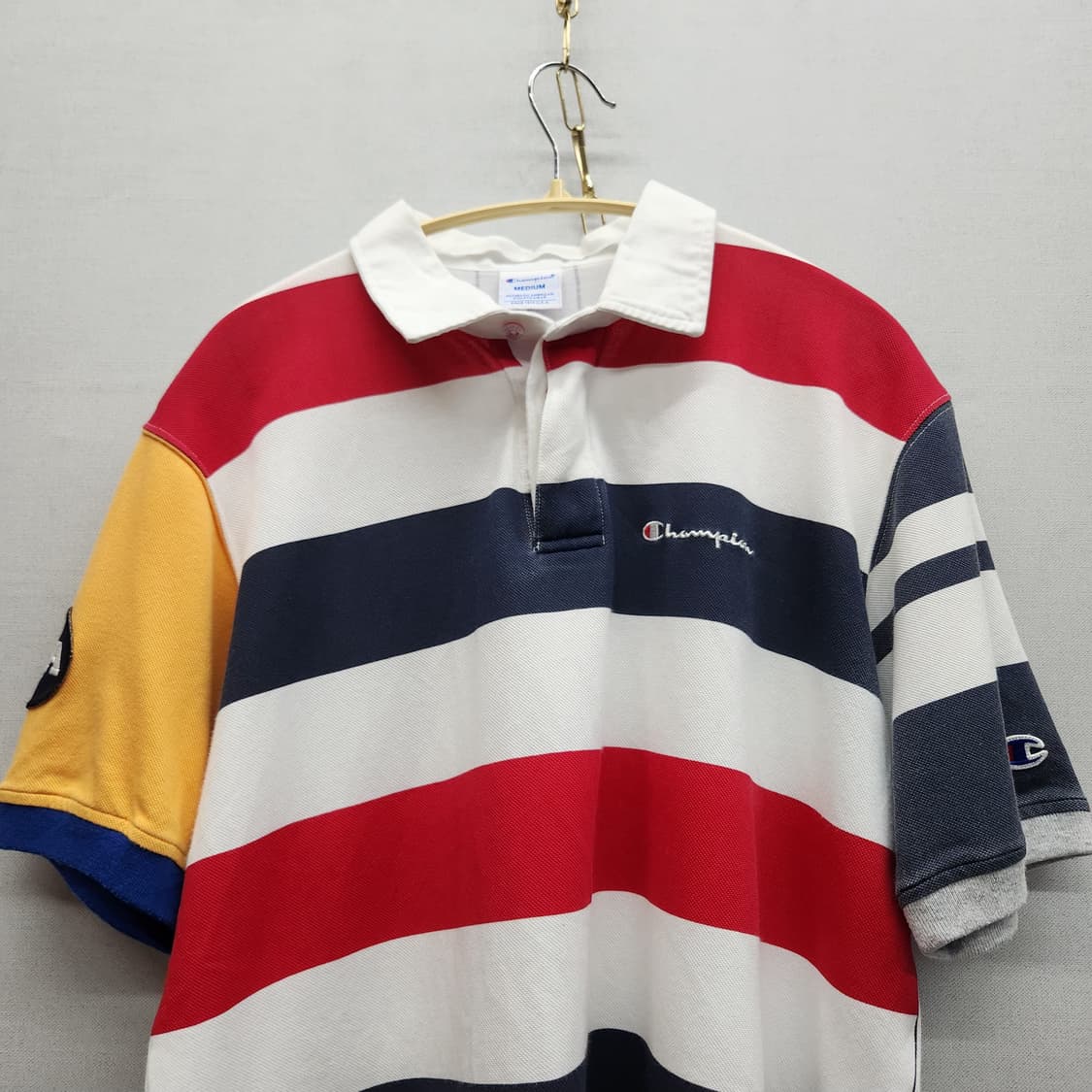 올드스쿨 챔피온 스트라이프 럭비티 반팔카라 M(L) 상품이미지2