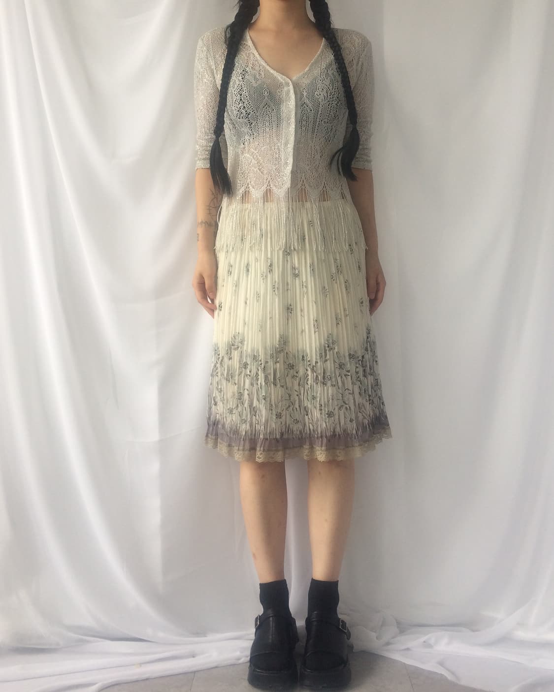 Fringe point lace cardigan 상품이미지4
