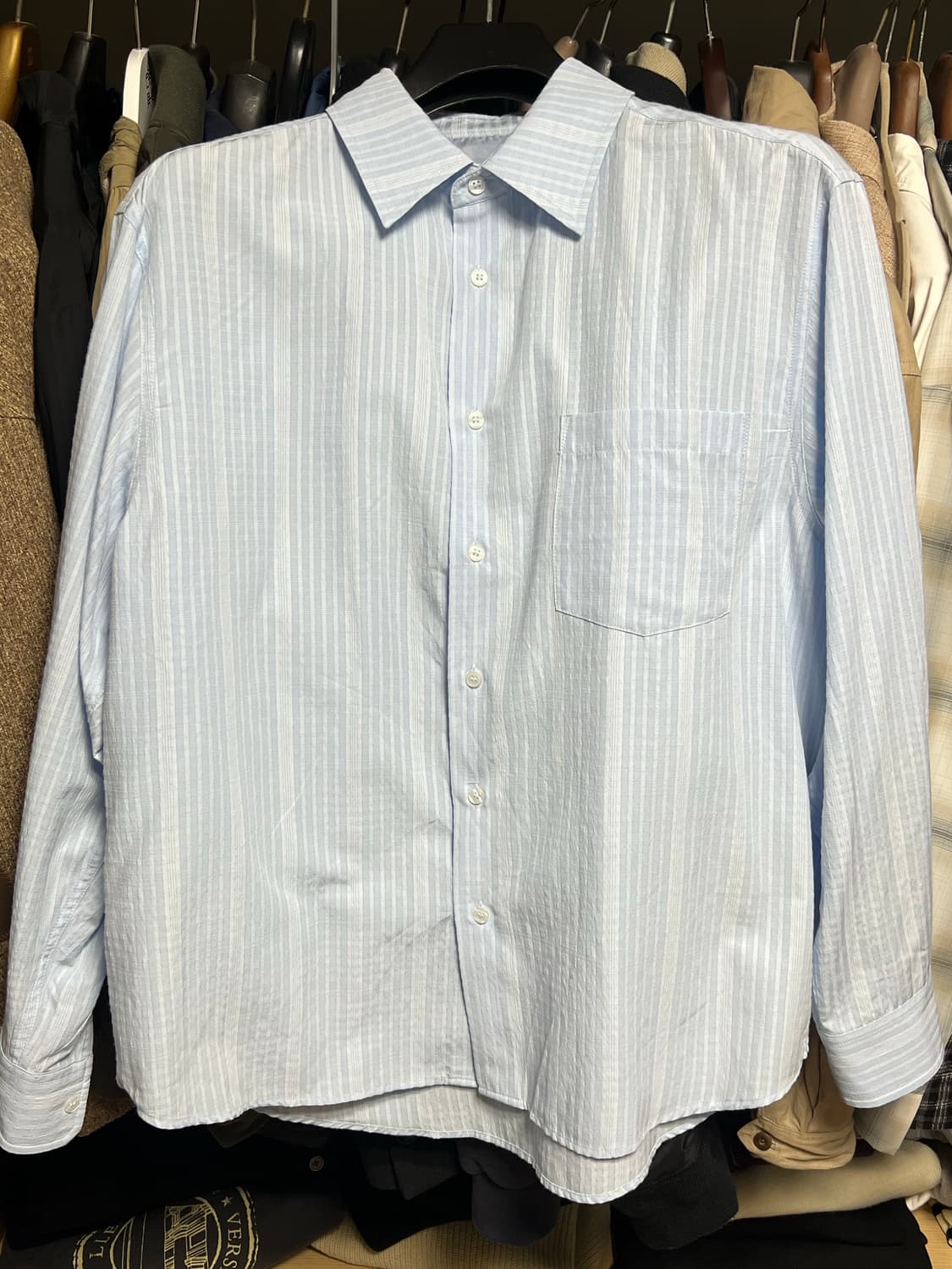 비슬로우 릴렉스드 체크 셔츠 스카이 M 상품이미지4