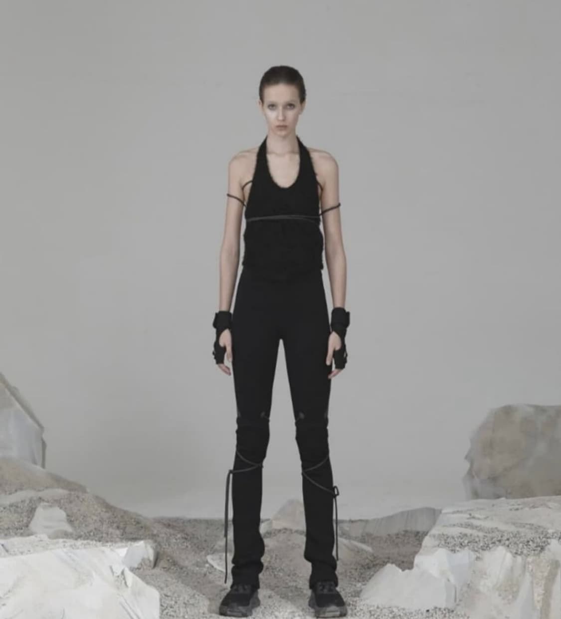 오호스 스트립 워머 레깅스 블랙 레그워머 팬츠 바지 상품이미지1