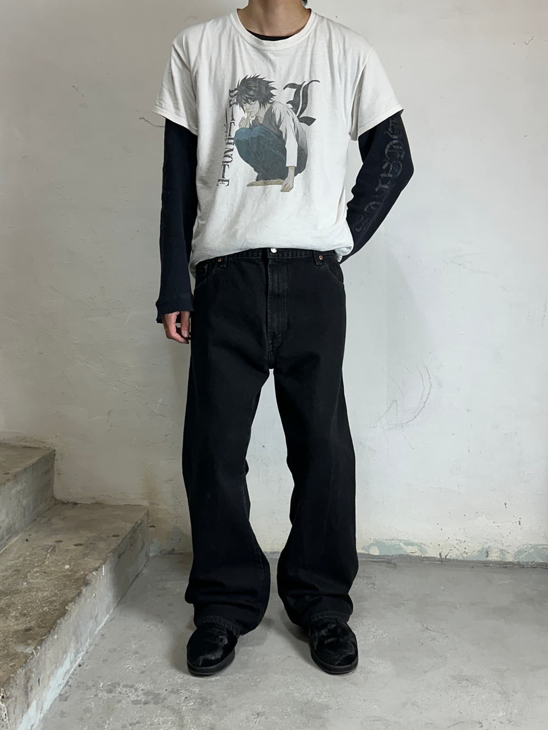 00's 빈티지 리바이스 517 블랙 부츠컷 플레어진 상품이미지4