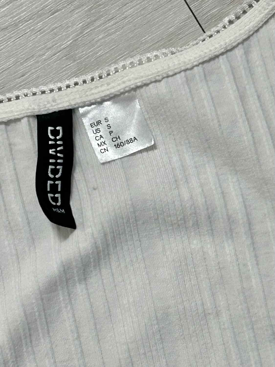 H&M 화이트 골지 여리핏 레이스 원피스 상품이미지2