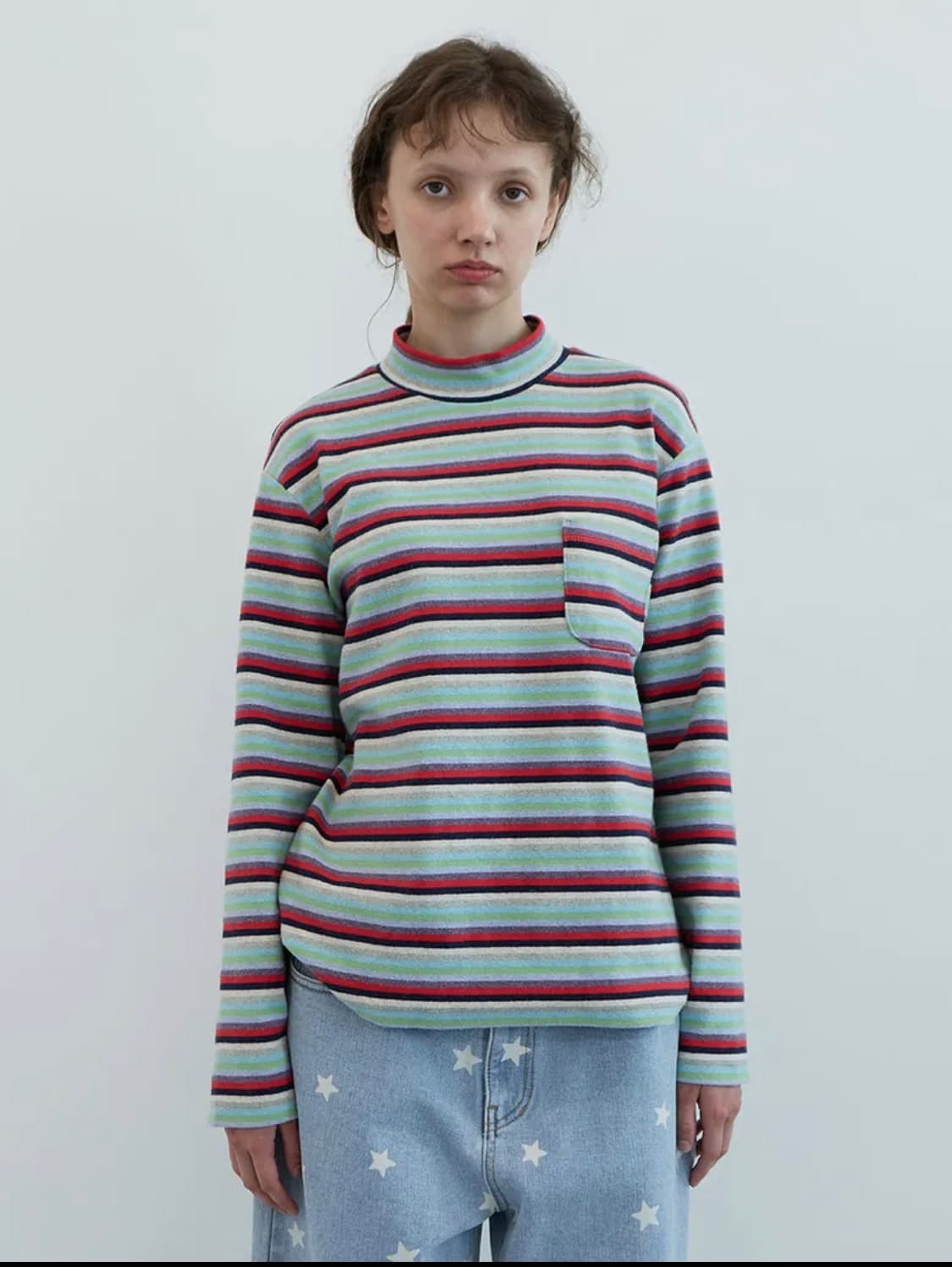 엔조블루스 스트라이프 하프넥 Lst (Multi) 상품이미지1