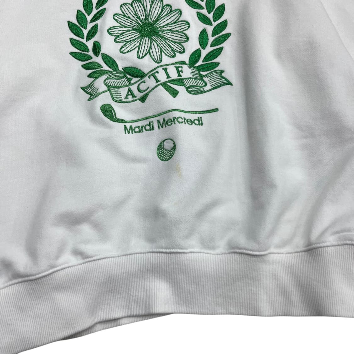 마르디 메르크디 그린 자수로고 화이트 맨투맨 상품이미지5