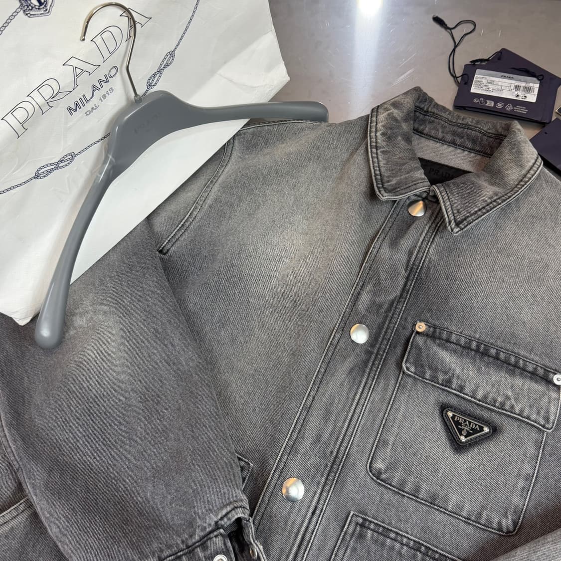 [리오브] 프라다 데님 블루종 자켓 상품이미지3