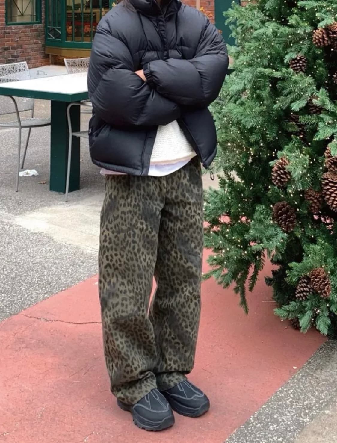 ERSCO 레오파드 배기 트라우져스 카키 상품이미지2