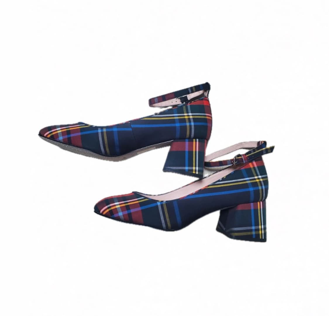  J.Crew 스튜어트 타탄 블록 힐 펌프스 상품이미지1