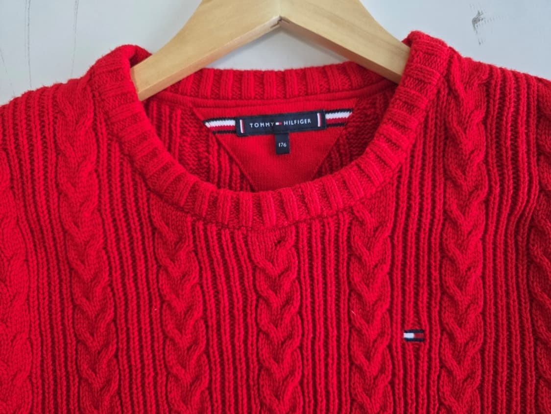 타미힐피거 케이블 스웨터 레드 (키즈 176) 상품이미지3