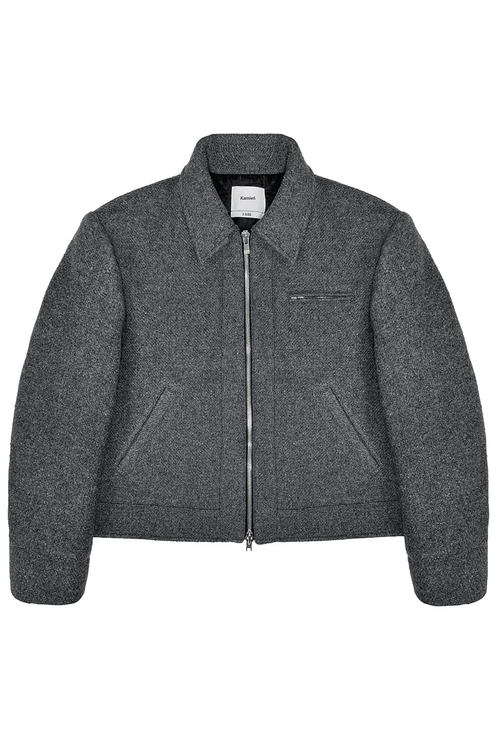 카미엔 그리드 울 크롭 자켓 상품이미지1