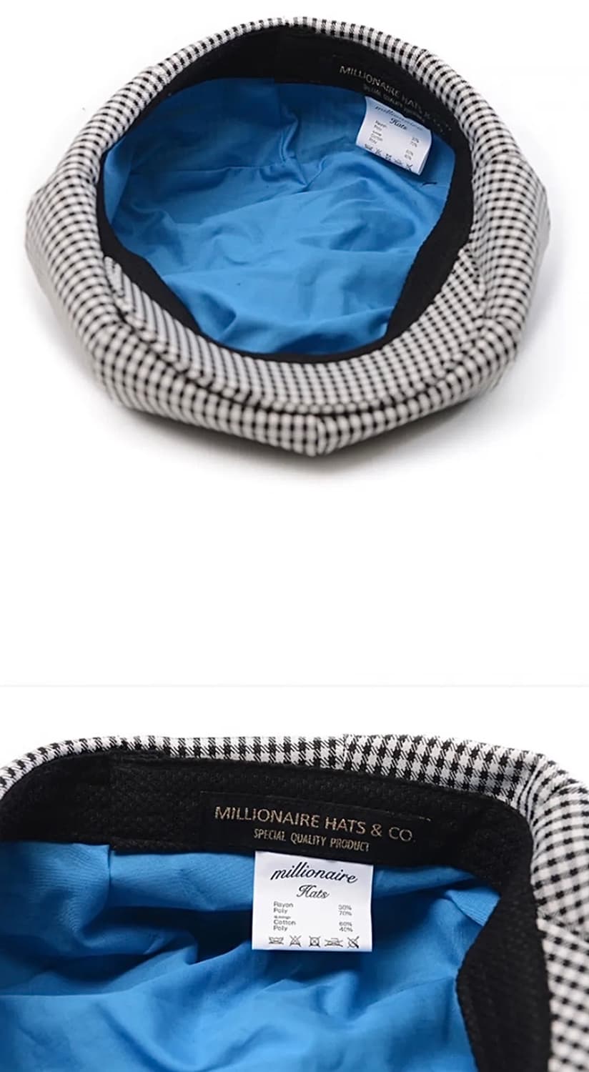 MILLIONAIRE HATS & CO 밀리어네어 햇/깅엄체크 베레모 상품이미지5