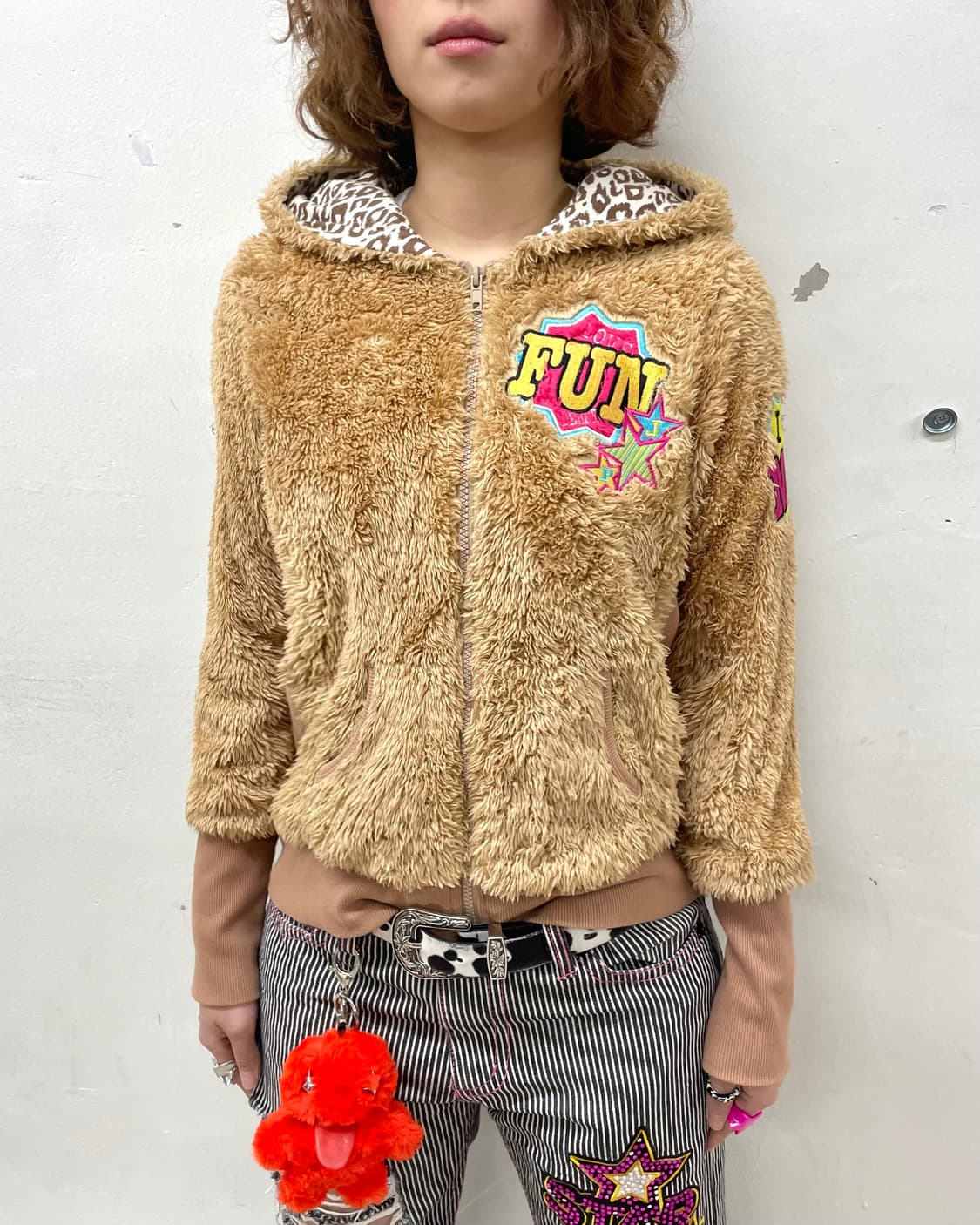 Bear Fun Star Brown Hooded Zip-Up 상품이미지4