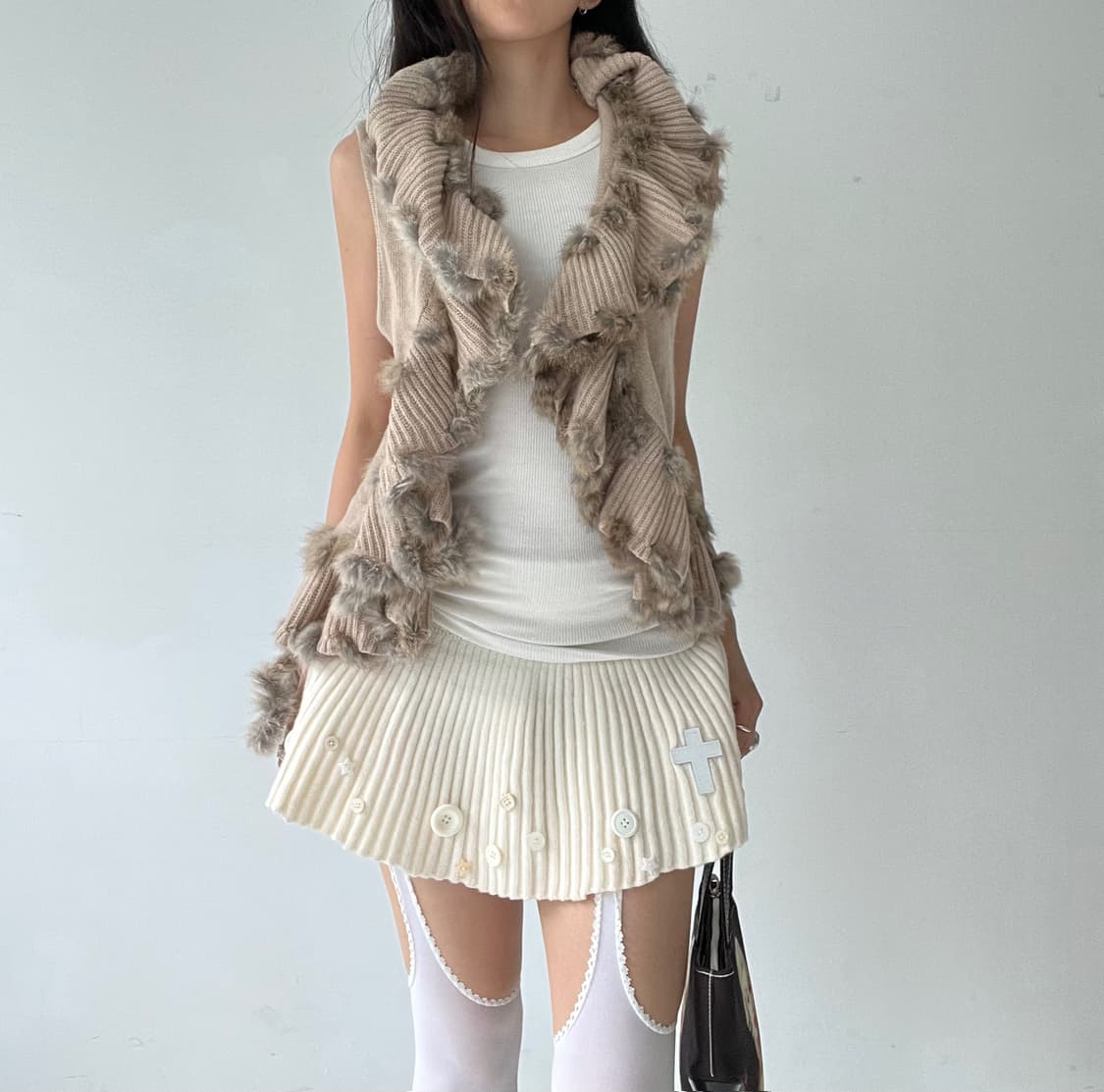Fairy fur knit vest 상품이미지5