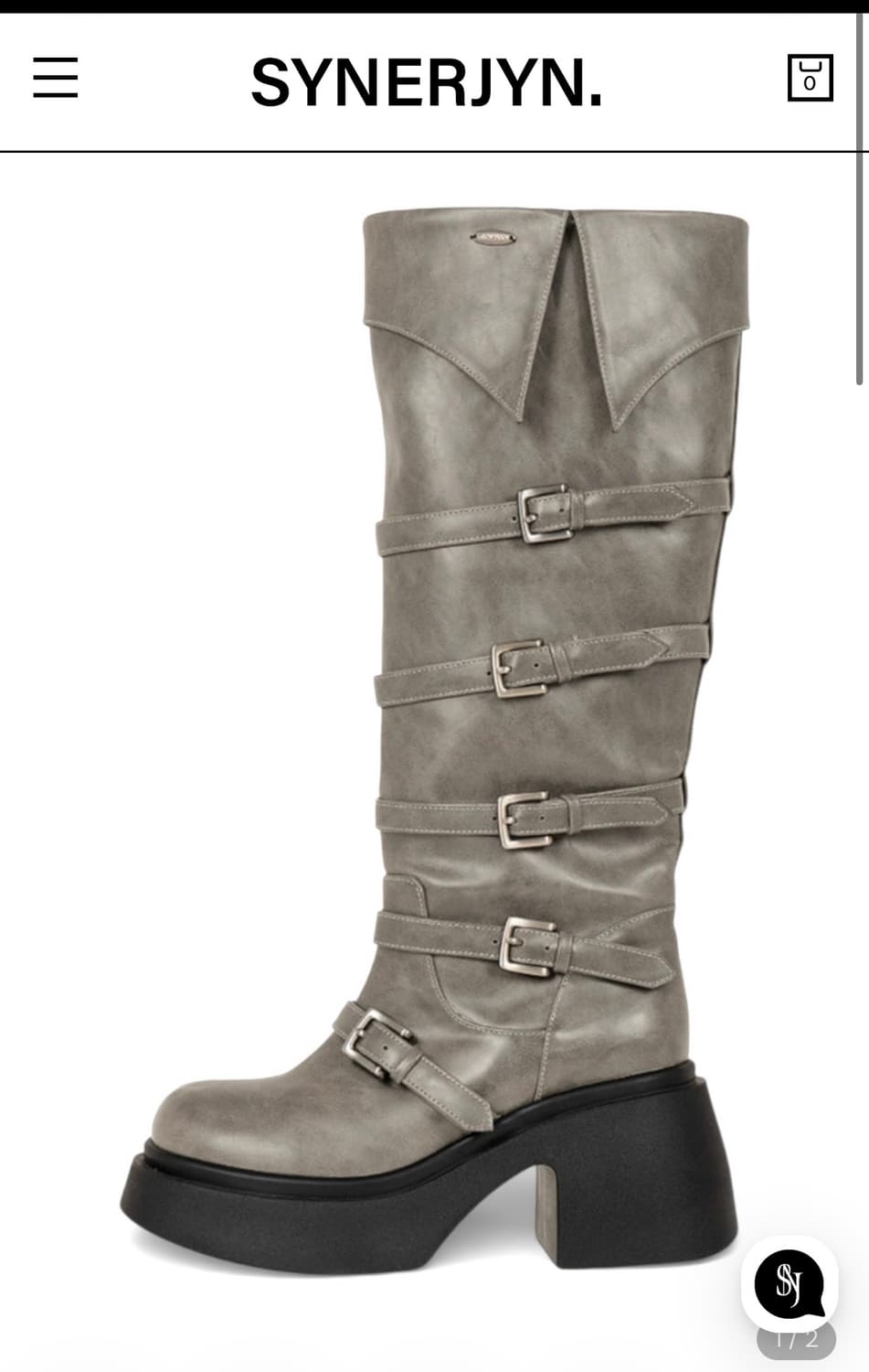 시너진 WESTERN BUCKLE BOOTS BEIGE 상품이미지1