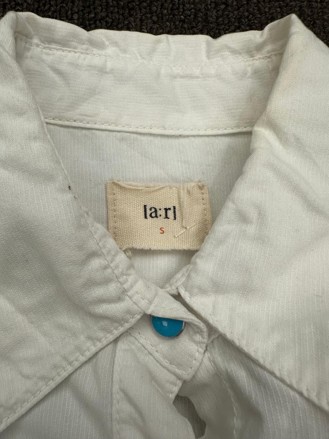 S)Japanese vintage 블루 버튼 화이트 웨스턴 셔츠 상품이미지4