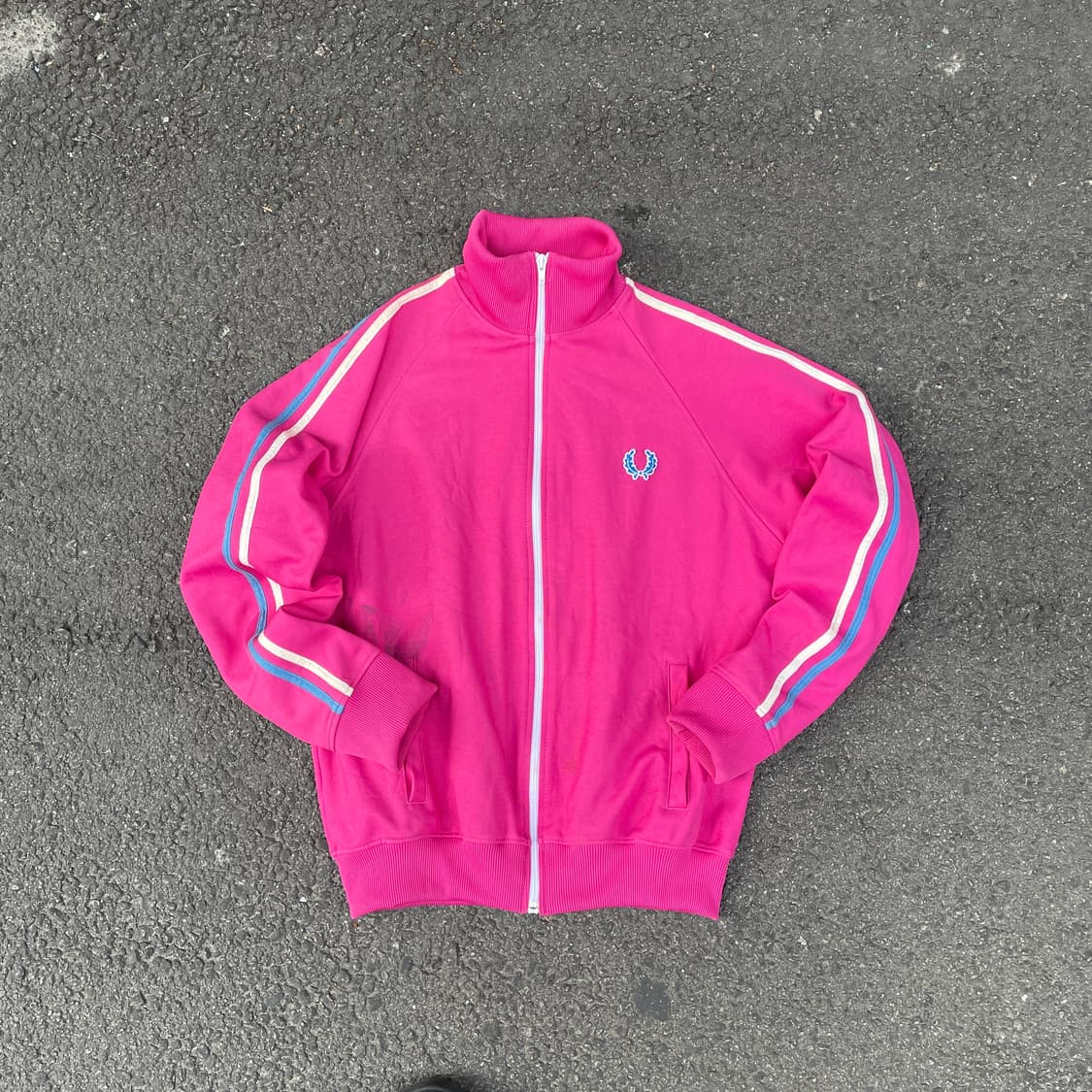 프레드페리 핑크색 트랙탑 져지 M 상품이미지2