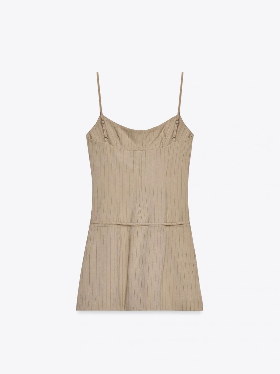 자라 스트라이프 린넨 벨티드 미니 점프수트 8746/145 CAMEL 상품이미지3